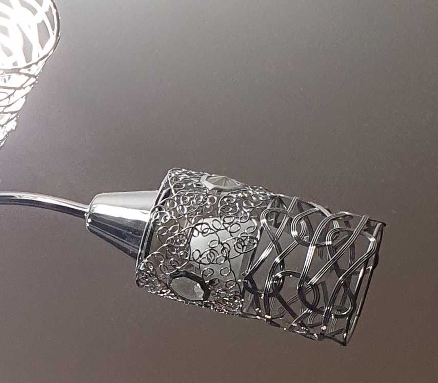 Lampa sufitowa srebrna chrom 4 klosze kryształki