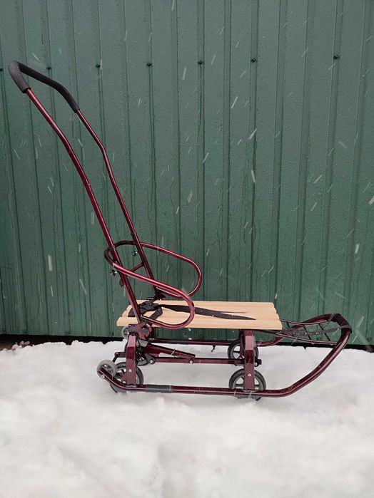 Санки на колесах "Патріот LUX" бордо