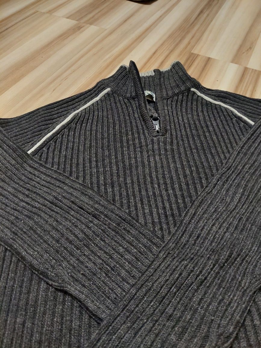 sweter bluza chłopięcy dziecięcy z zamkiem szary zima