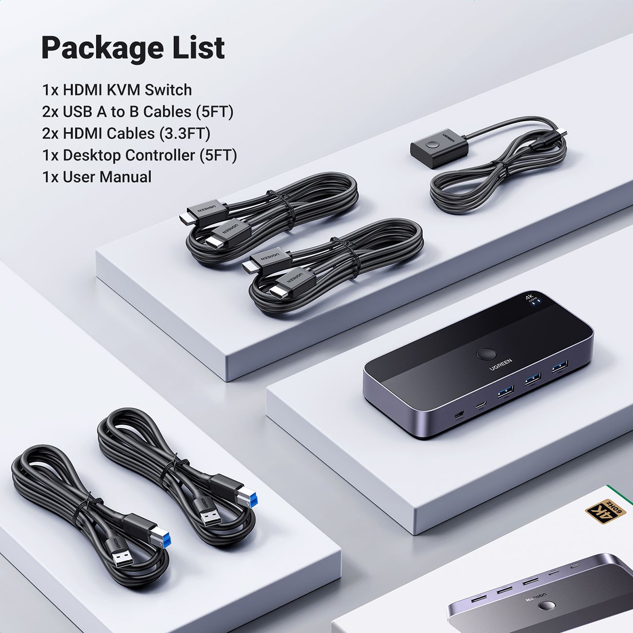 2w1 przełącznik switch hdmi / usb-a / usb-b / usb-c / microusb czarny