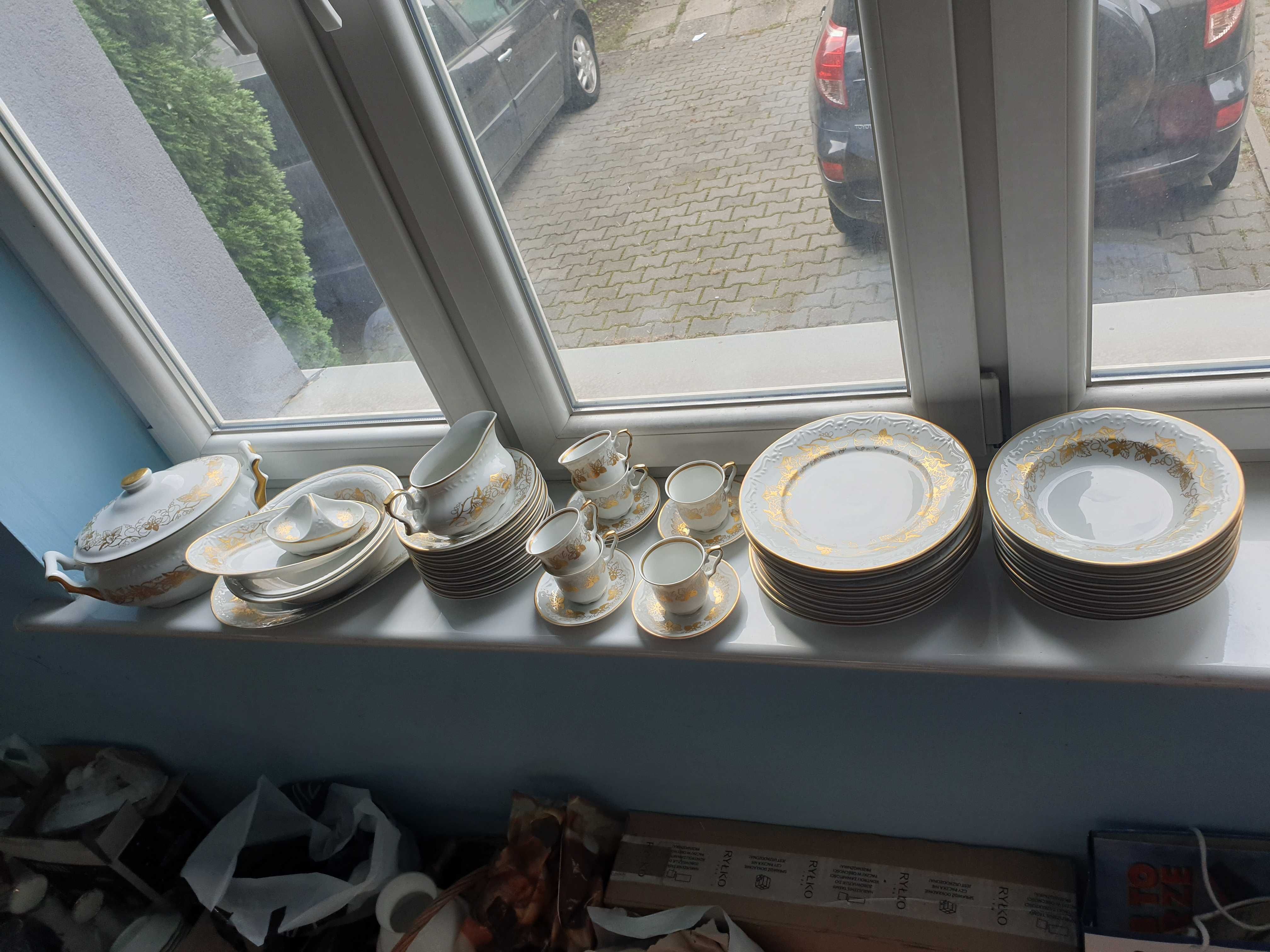 serwis porcelana złocona Karolina
