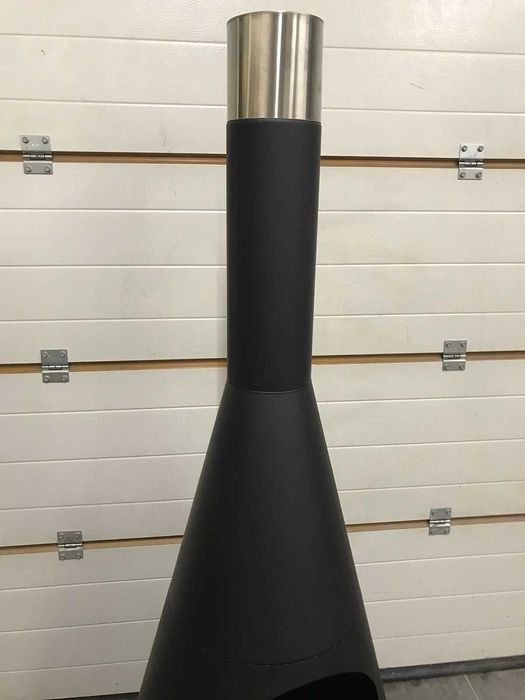 Palenisko ogrodowe Kominek ogrodowy XL 55x160 cm Stalowy czarny mat