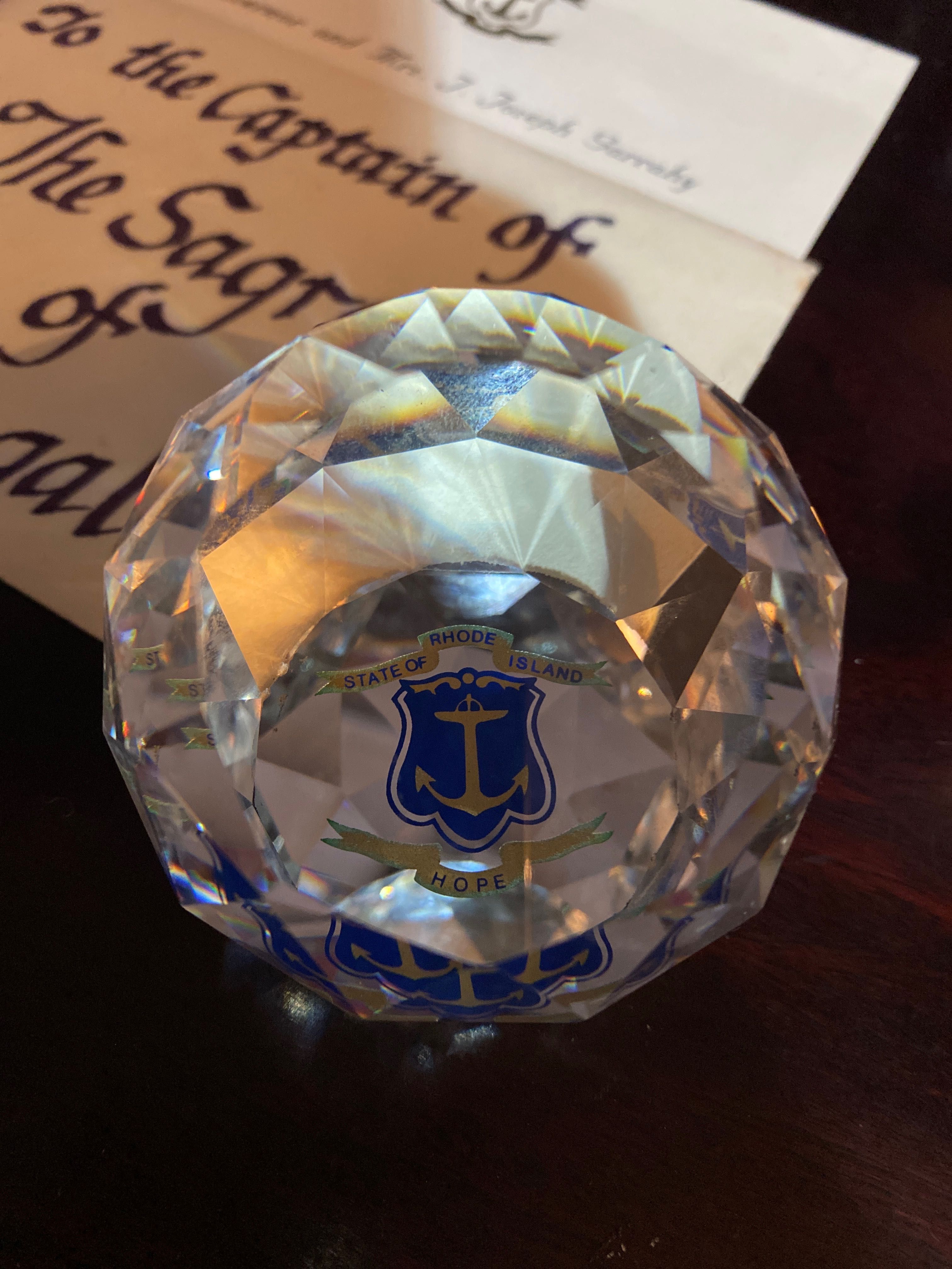 Pisa Papéis Cristal Prenda Diplomática Governador 6 cm diâmetro