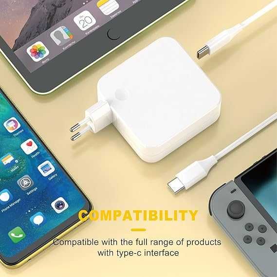 Ładowarka Zasilacz 65 W USB C Ładowarka Macbook Pro/Air