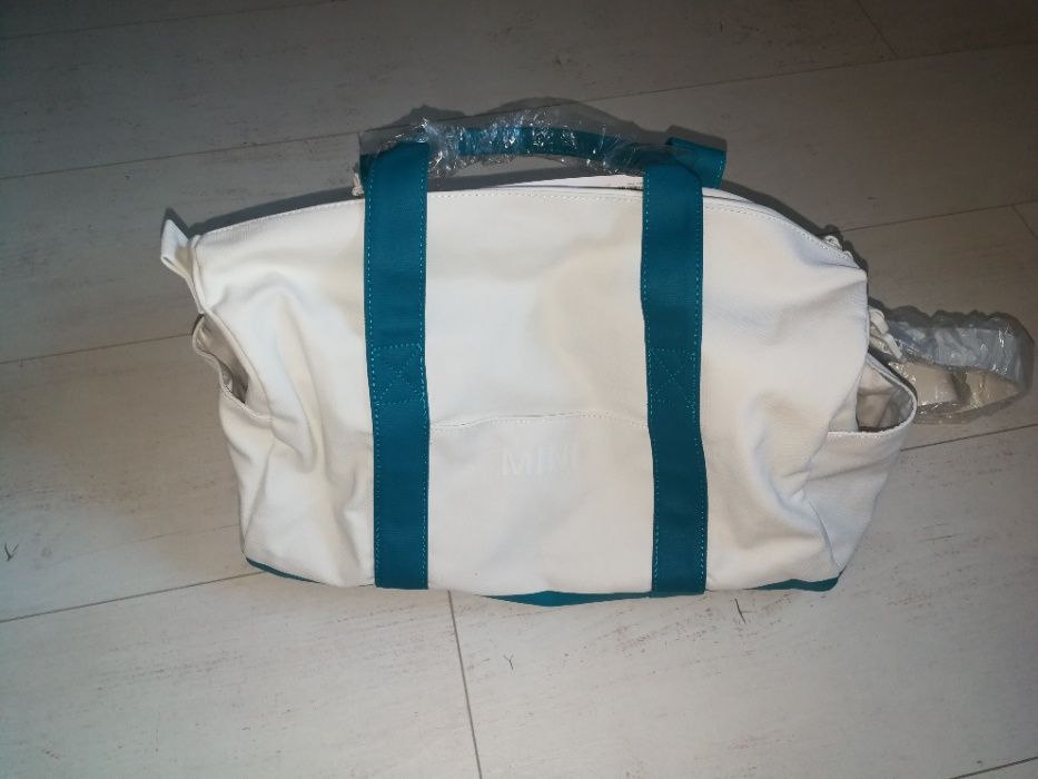 MINI Duffle Bag White/Aqua