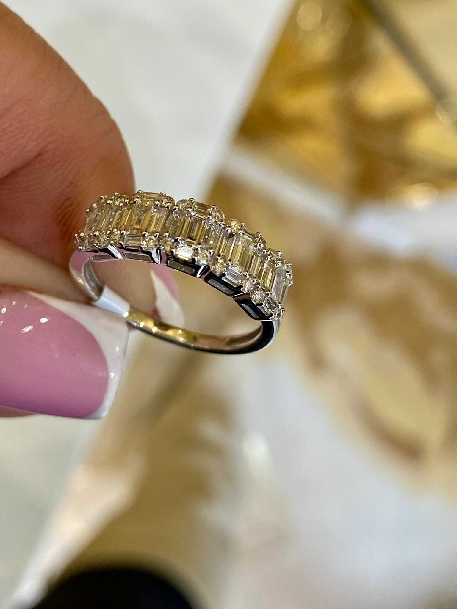 Obrączka Infinity bagiety diamenty 1.00 CT Certyfikat HRD