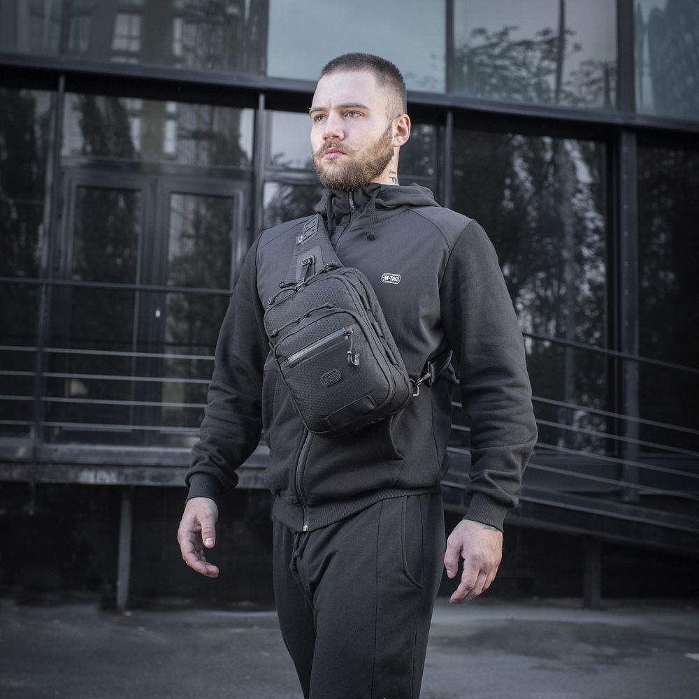 M-Tac сумка Cross Bag Slim Elite Hex Black барсетка мтак чорна