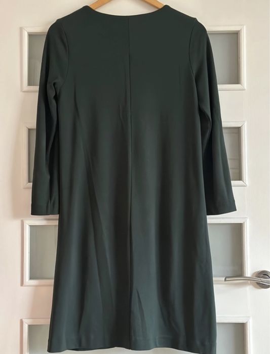 Ciemnozielona sukienka z kieszeniami H&M rozmiar S