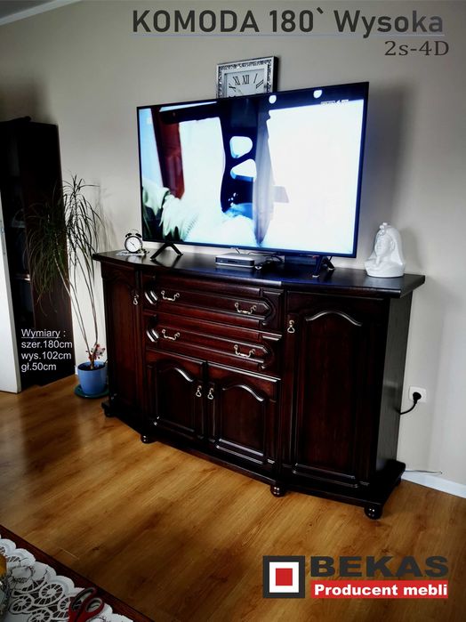 Stylowa Komoda 180` ( 2S-4D) Orzech Włoski Wenge Bekas Producent Mebli