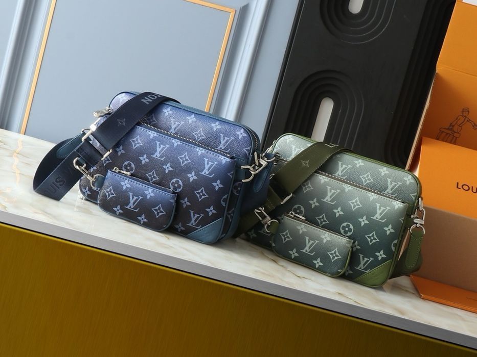 LOUIS VUITTON TRIO monogram gradient сумка мужская зеленая синчя