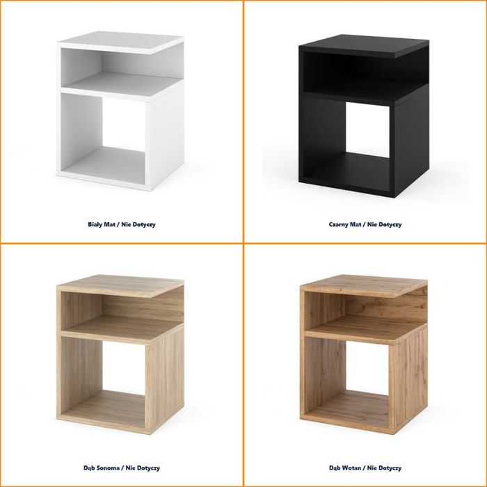 Szafka Nocna Do Sypialni Bez Szuflad Nowoczesna Flip 32cm Stolik Loft