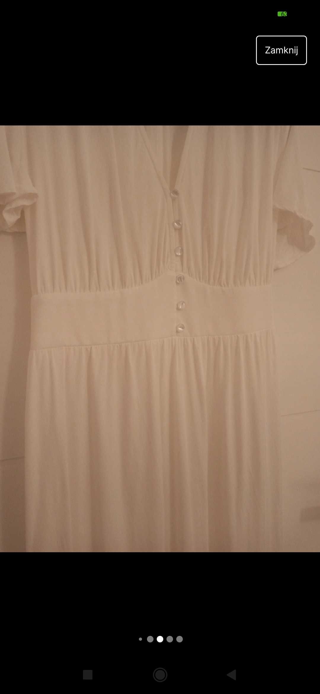 Sukienka suknia ślubna wesele poprawiny chrzest panieński XL Zalsqa