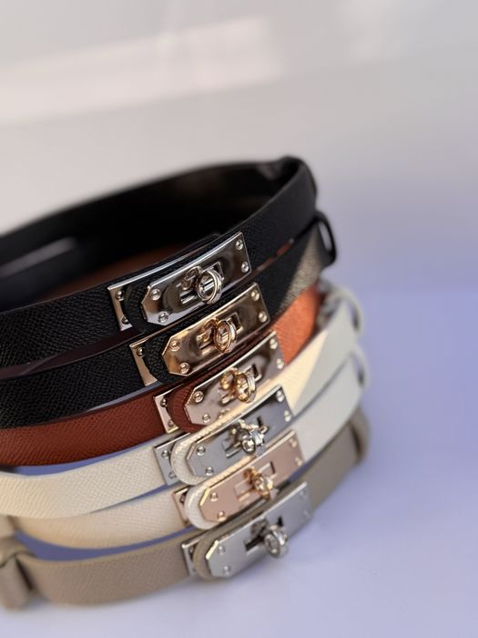 Жіночий Ремінь тонкий з замочком в стилі hermes
