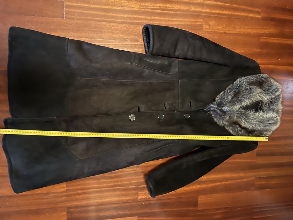 Casaco pele carneiro e gola raposa