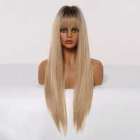 -50% Peruka Długa Blond Naturalny Wygląd włosy bez układania OD RĘKI