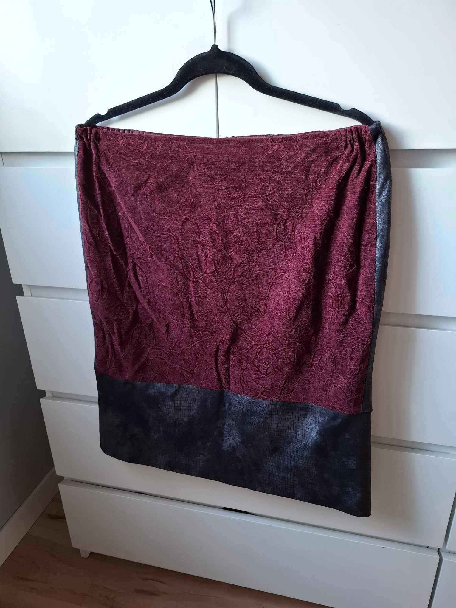 XL Amadeusz bordowa burgundowa spódnica vintage retro bordowy szara