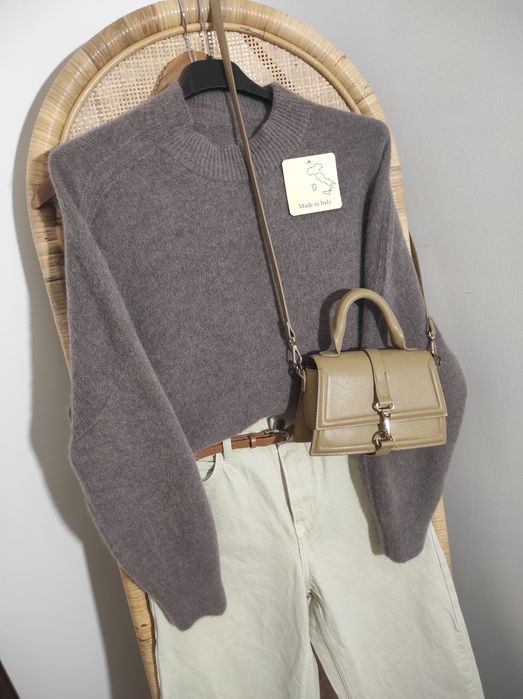 Sweter w kolorze Fango 30% baby alpaka