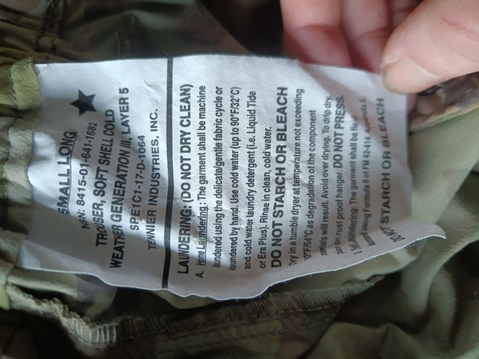 Gen III Layer 5 Soft Shell Trouser small long