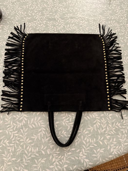 Mala de Marca c/ camurça preta com franjas