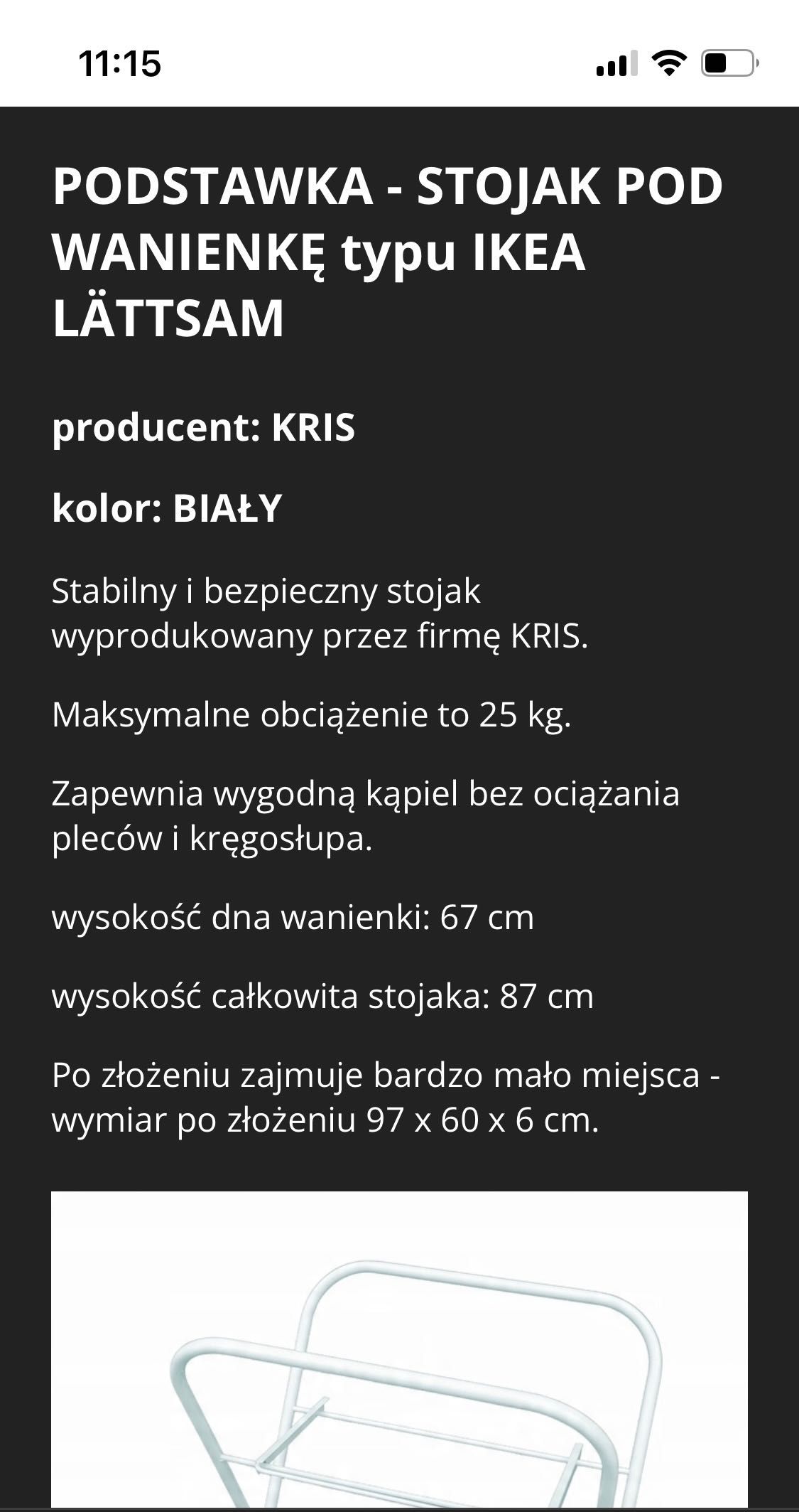 Stojak do wanienki ikea