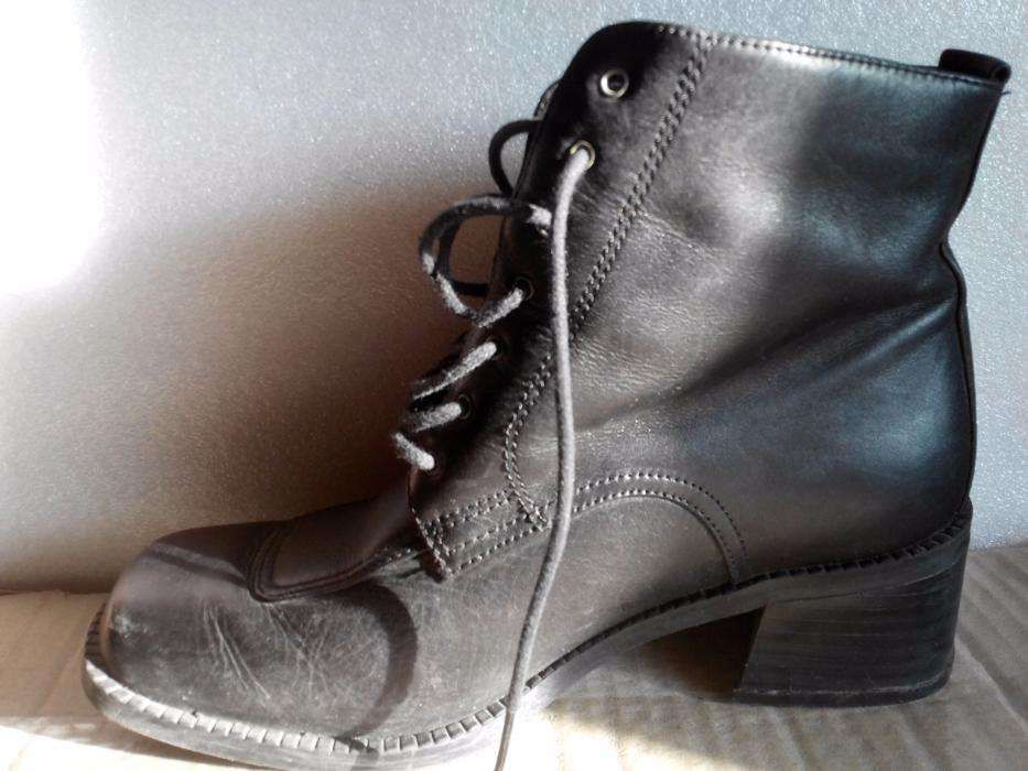 Черные ботинки кожа 36р стелька 23