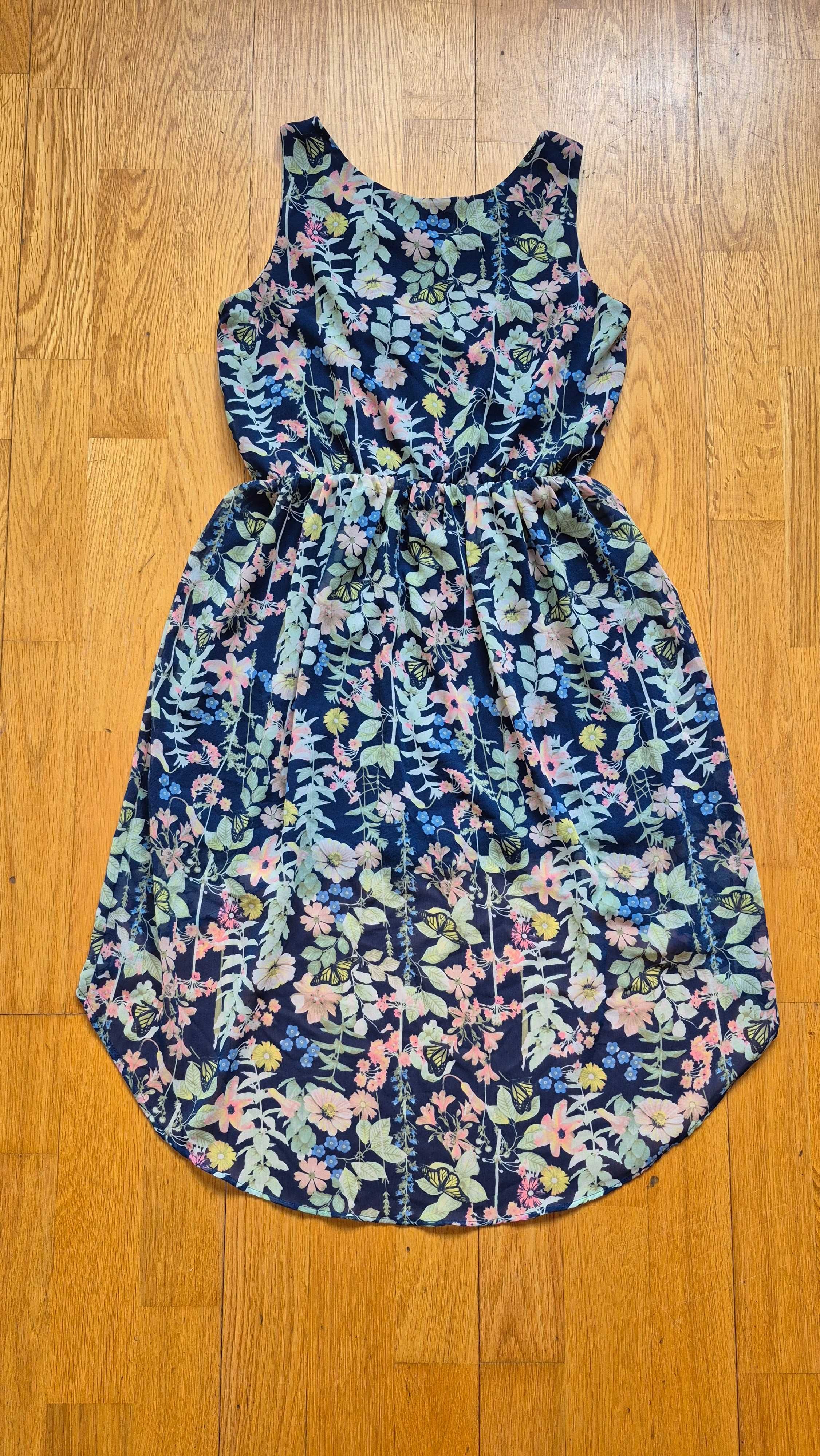 Letnia sukienka H&M w kwiaty, rozm. 152 (11-12 lat)