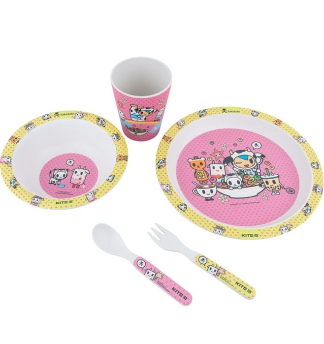 Дитячий набір посуду з бамбука Kite, 5 предметів, ланчбокс дитячий