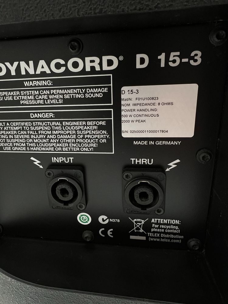 Dynacord D 15/3 (Electro voice,rcf,fbt,Jbl)