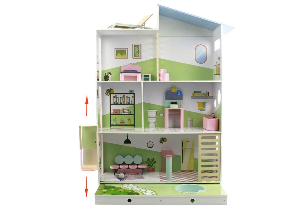 Domek willa dla lalek DEMO winda meble basen mega Duży LALKI 30cm!