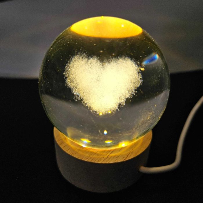 Candeeiro Cristal Coração