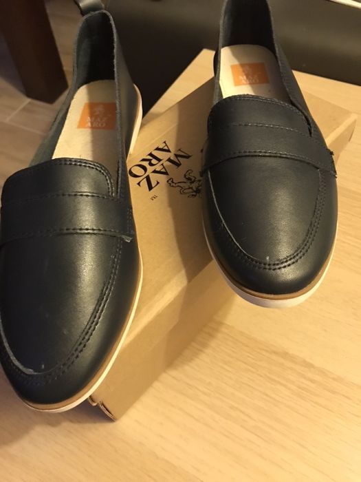 Mokasyny buty granatowe skórzane 40 Nowe!