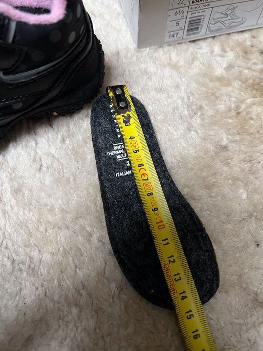 buty ocieplane Geox respira roz 22/14,5 cm czarno różowe rzep