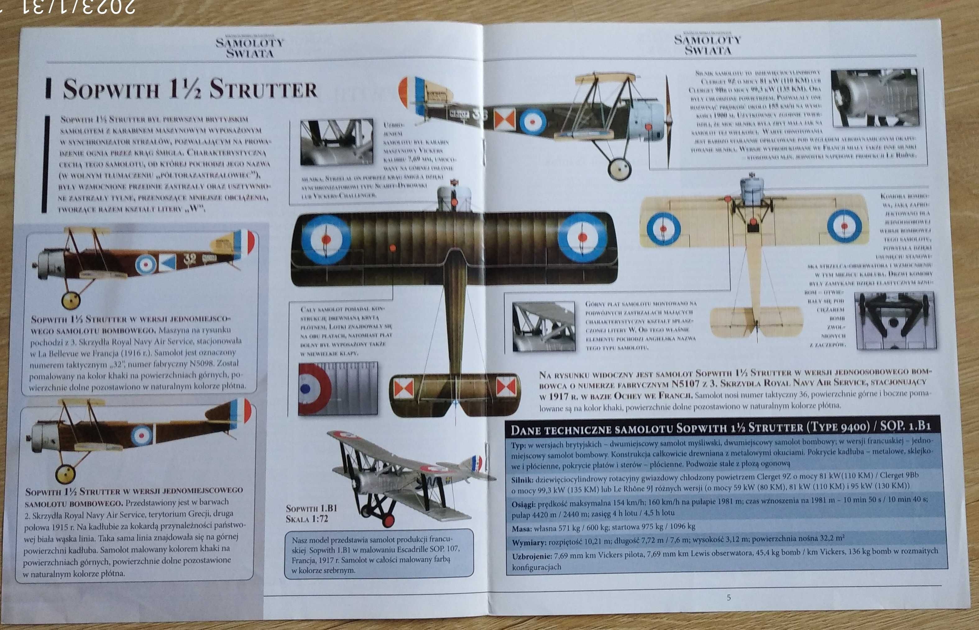 Model samolotu Sopwith 1.B1