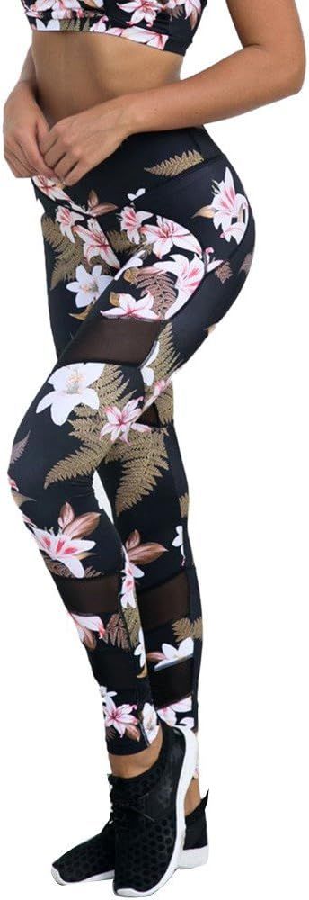Damski komplet sportowy XL top legginsy Fitness kwiaty