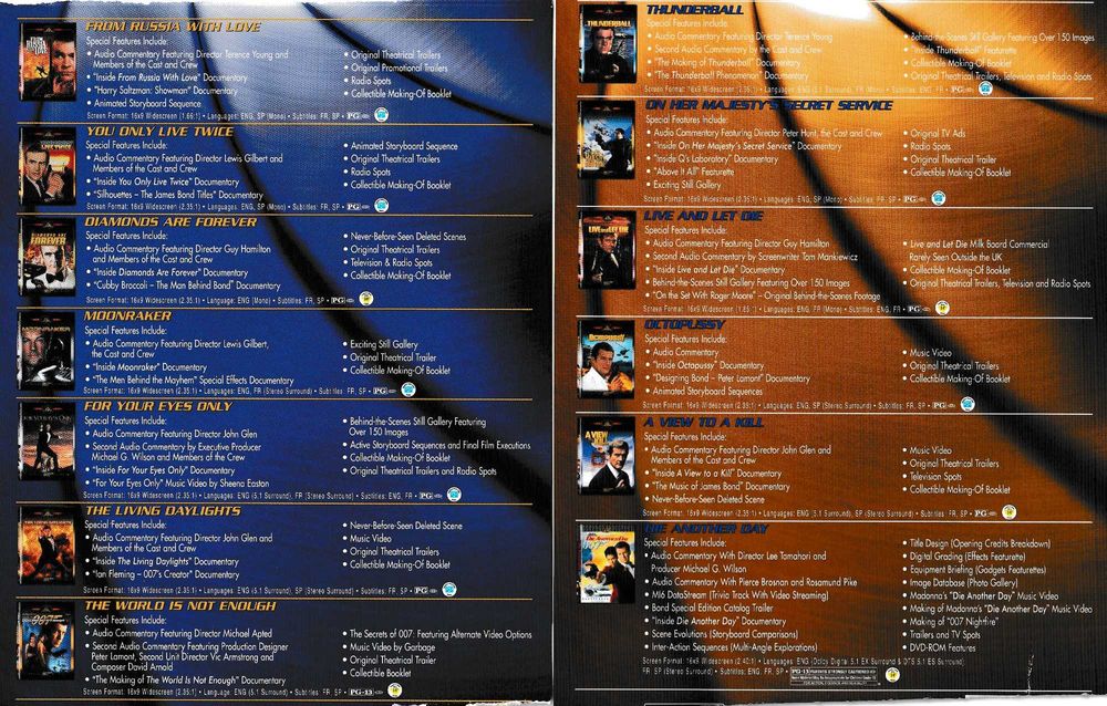007 DVD James Bond Collection (NTSC) 3 Cx 20 Filmes