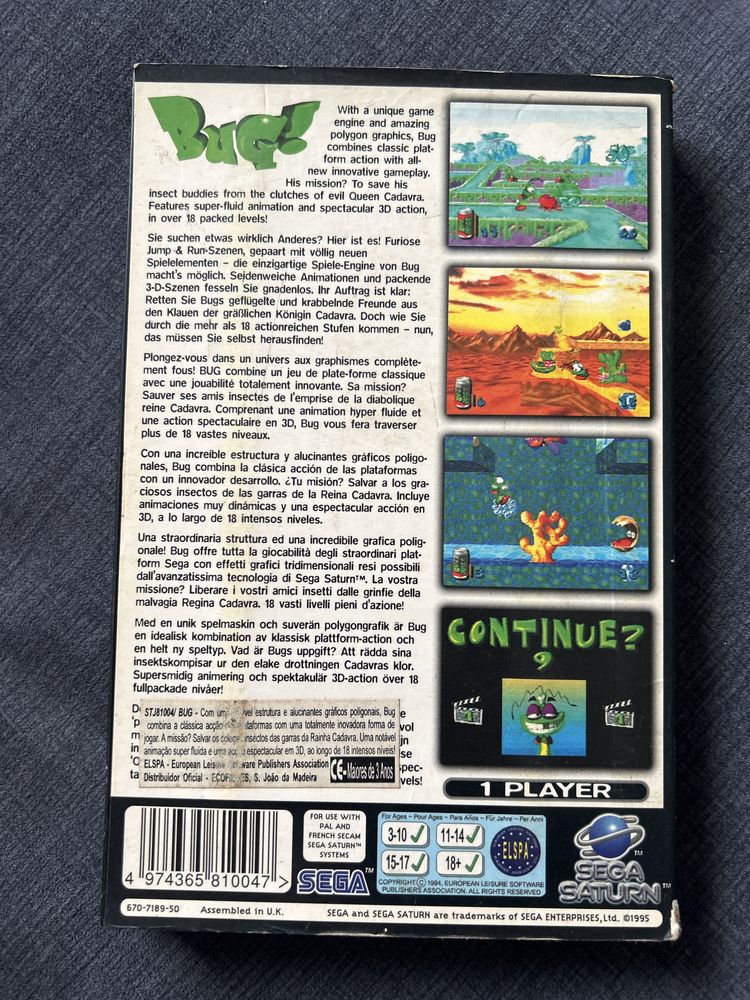 Jogo Sega Saturn BUG!