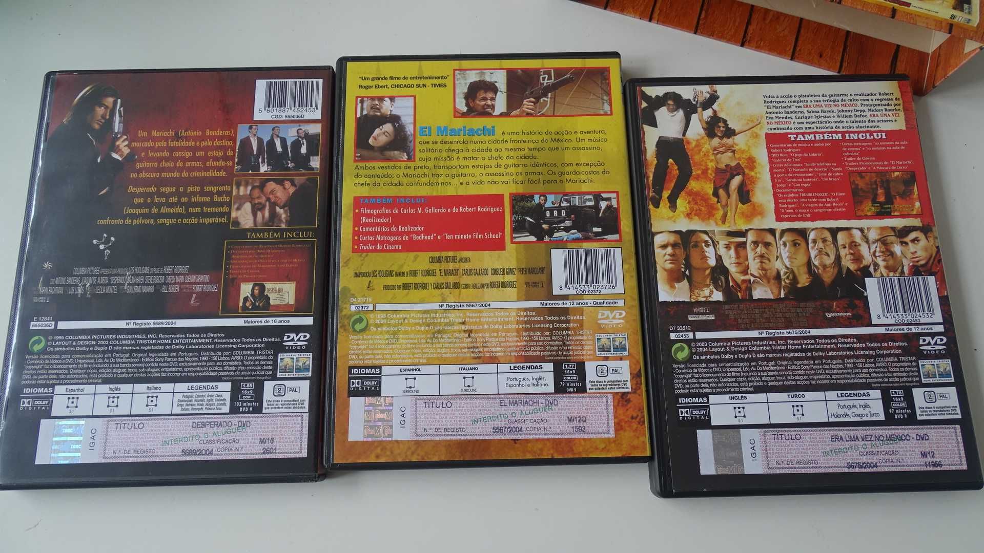 Trilogia DVD's México  . de Robert Rodriguez - Filmes Acção . c/ Novo