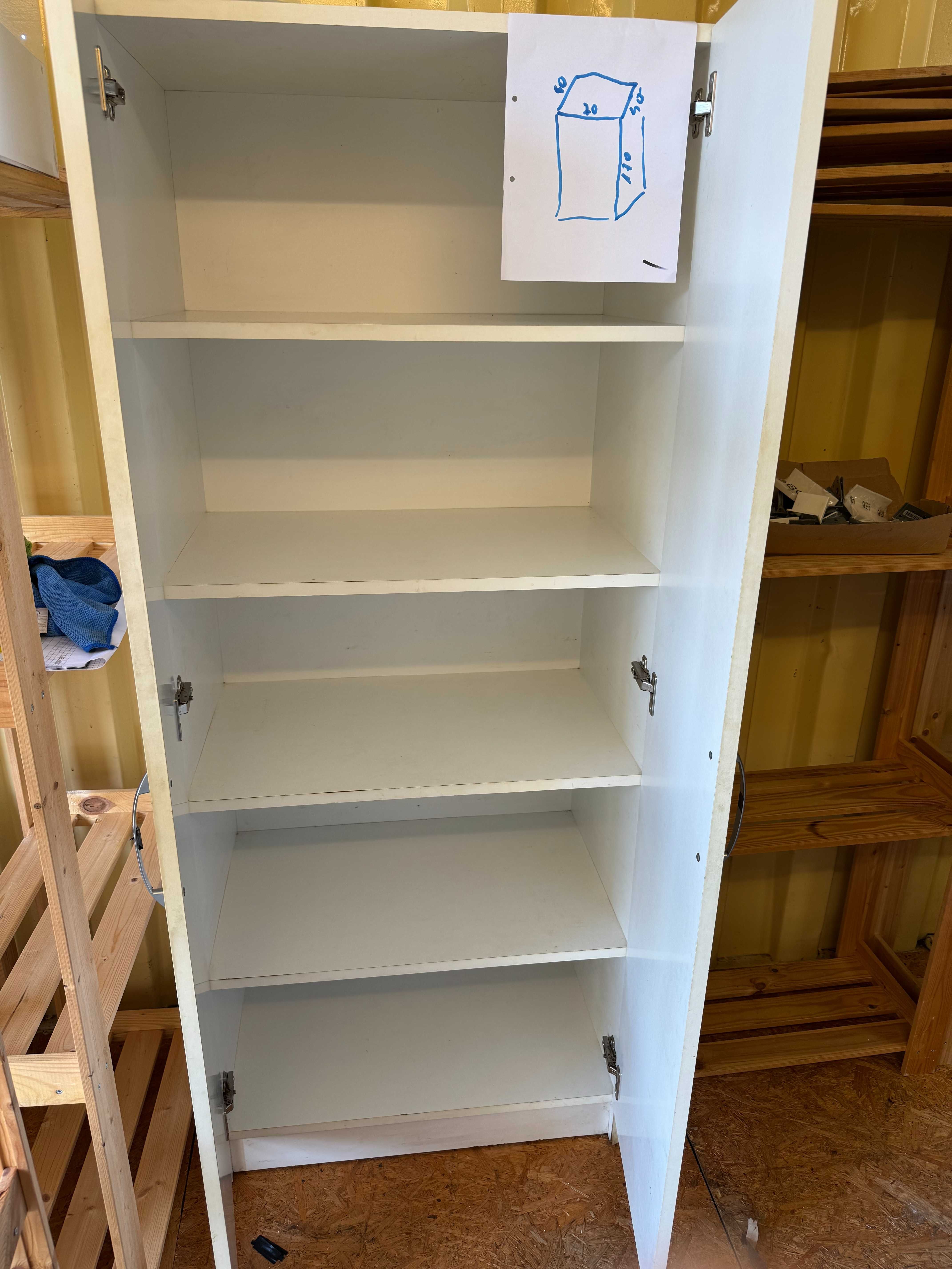 Szafa biała 5 półek  70x40xwys 170