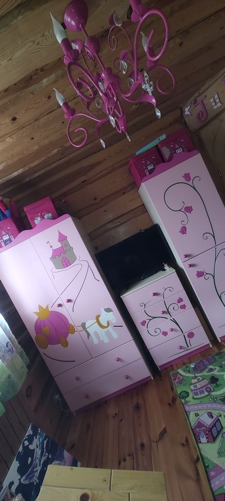 Komplet mebli meblik księżniczka różowe meble dziecięce dla dziewczynk