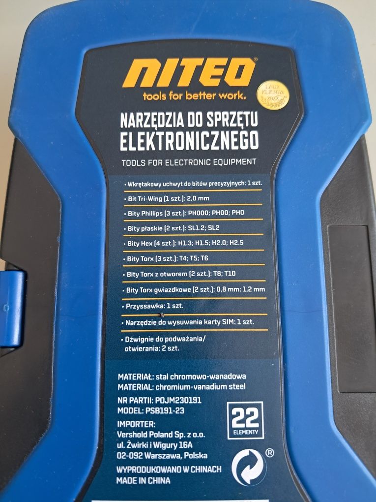 Narzędzia do sprzętu elektronicznego 22 elementy