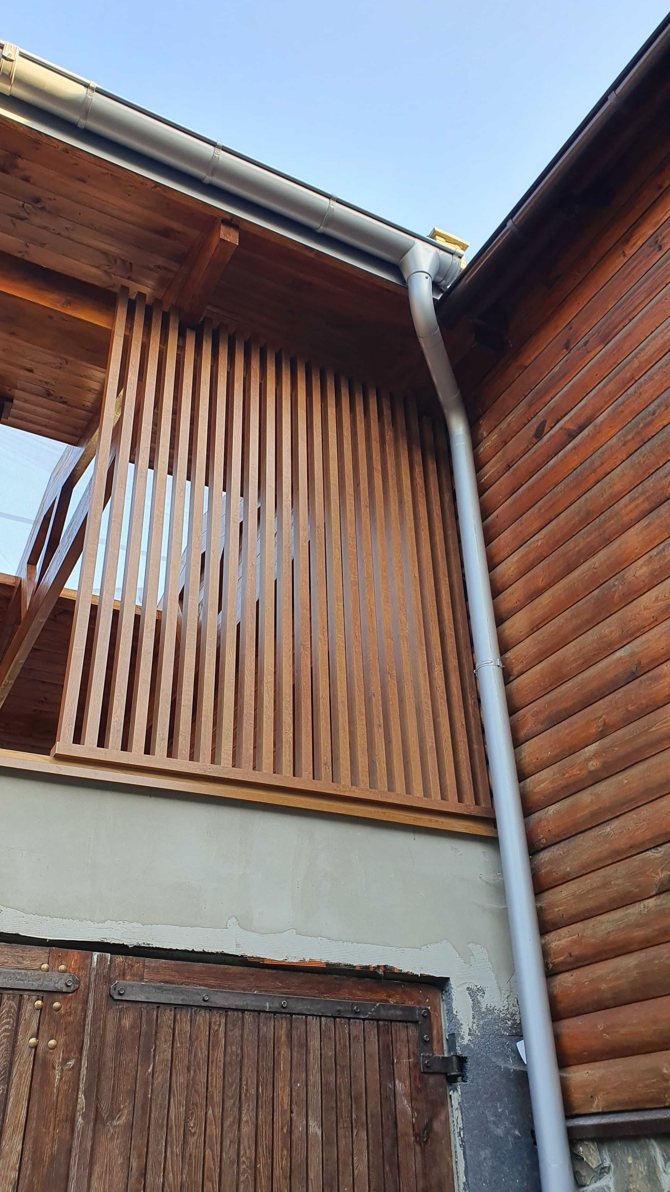 Fello Przegroda Aluminiowa Balkonowa Przesłona Imitacja Drewna RAL