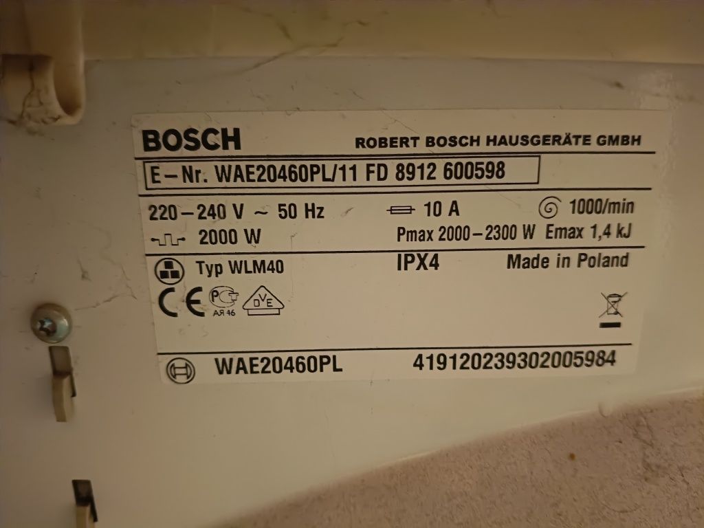 Pralka Bosch uszkodzona