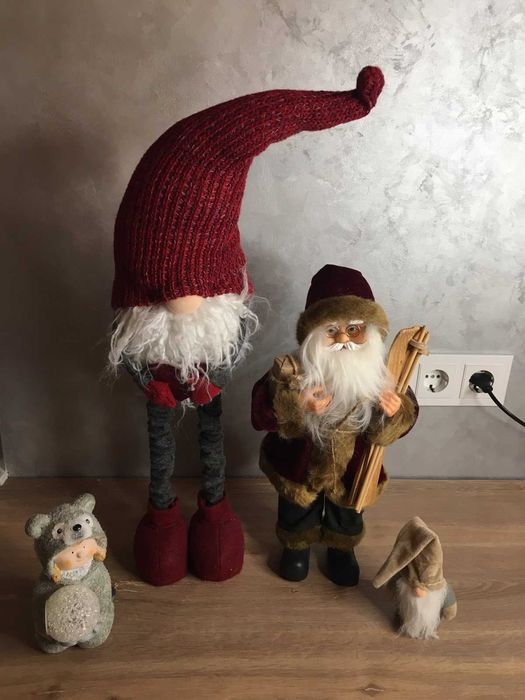 Гномик, Санта Клаус, новорічний світильник  - новорічний декор