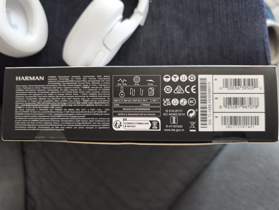 JBL Auriculares Tune 720 BT sem fios por Bluetooth, 76 horas novos