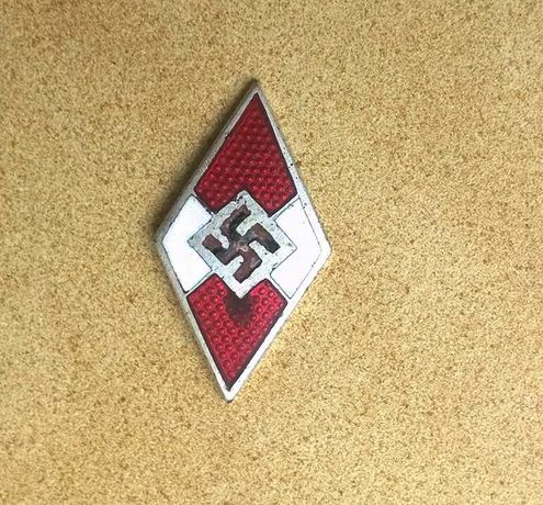 Odznaka HJ Wpinka Pin Rombik Hitlerjugend Sygnowana RZM ORYGINAŁ!