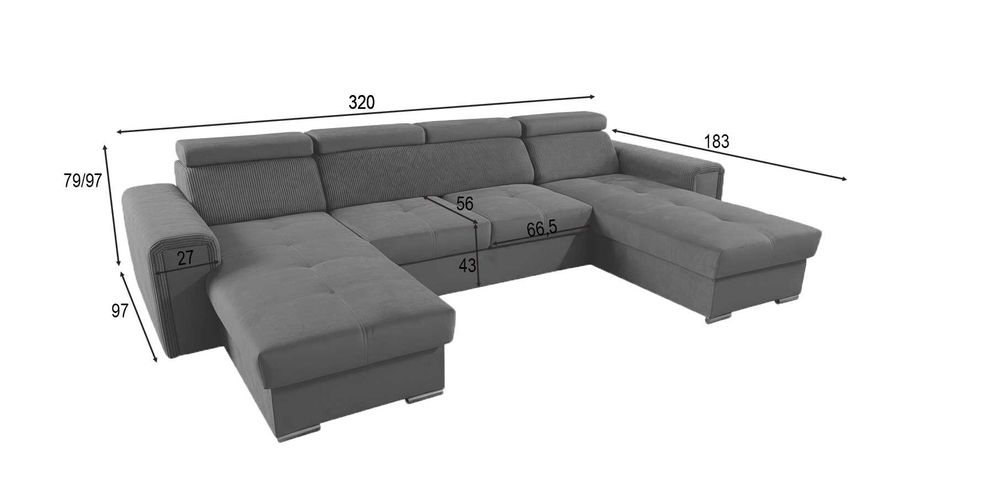 Elegancki narożnik AVANTI 2 - 2 pojemniki na pościel, Dostawa