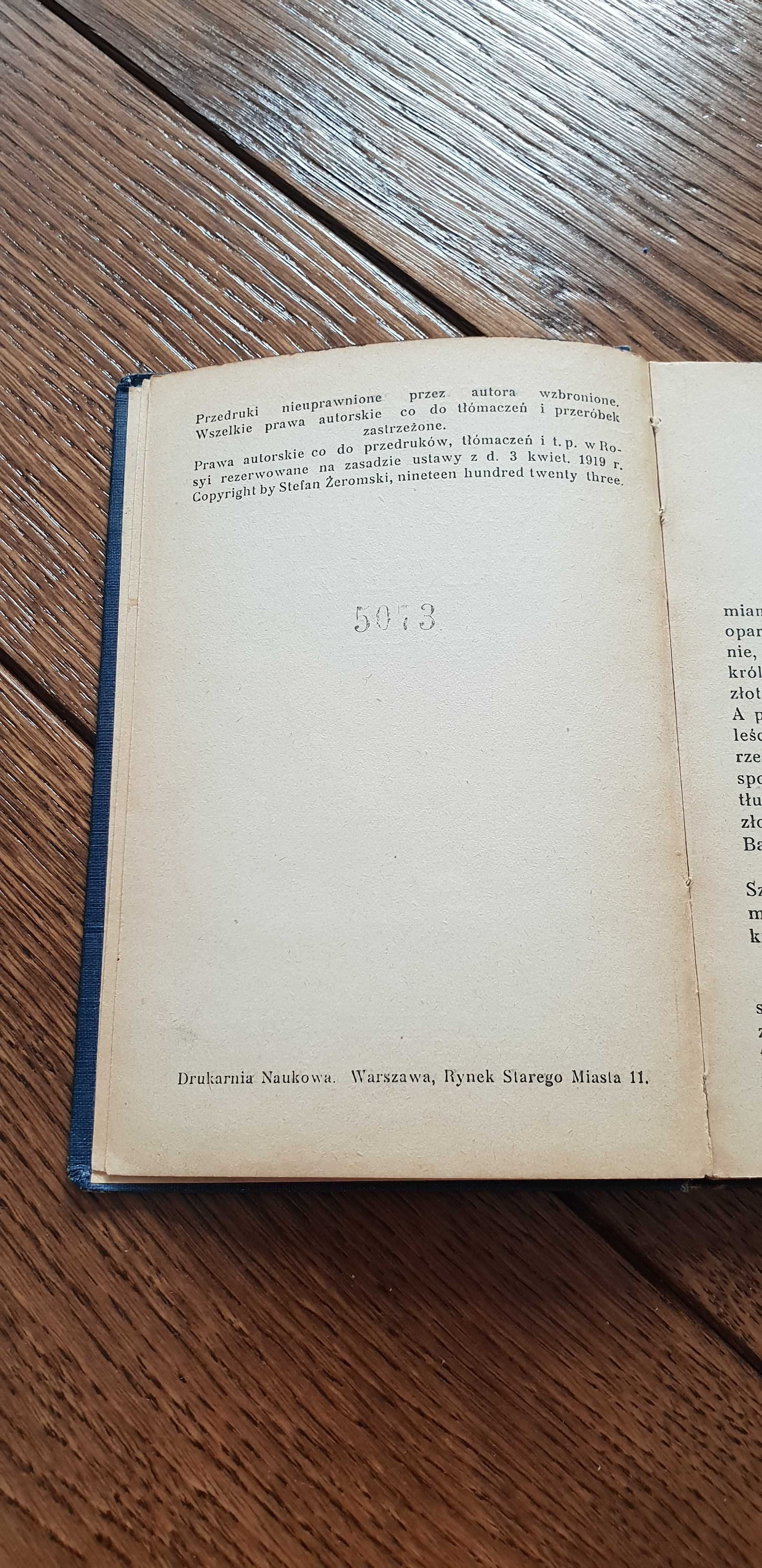 Książka rok 1923 "Powieść o Udałym Walgierzu" S. Żeromski - 100 lat