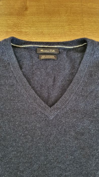 Sweter 100% Kaszmir Massimo Dutti. Ciemny granatowy. XL