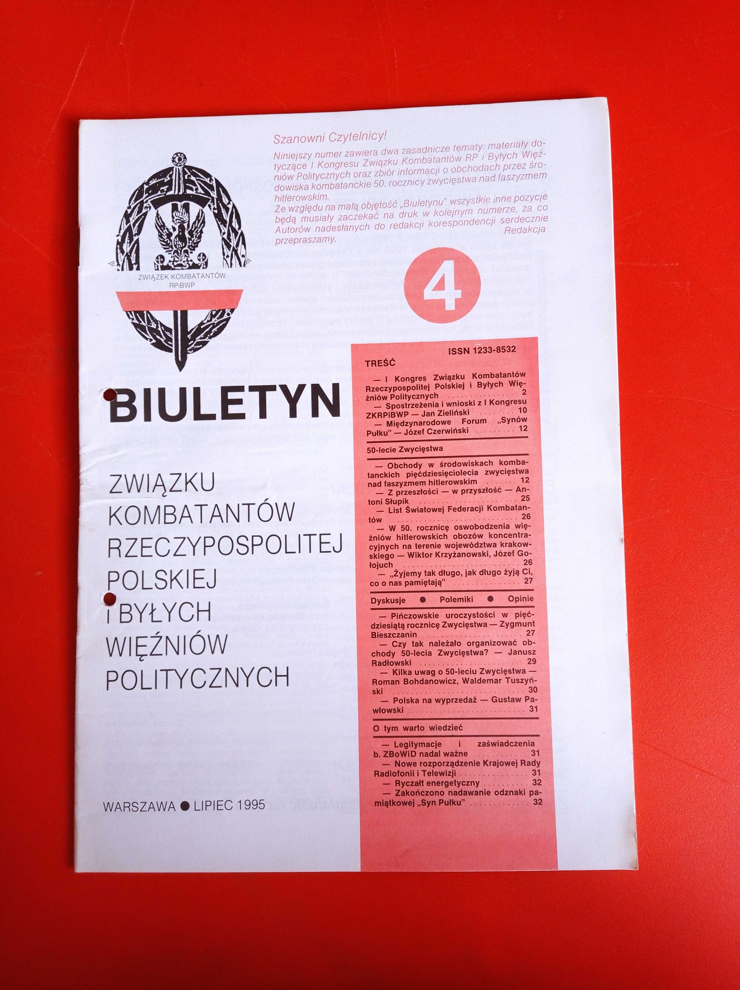 Biuletyn Związku Kombatantów RP, nr 4, lipiec 1995