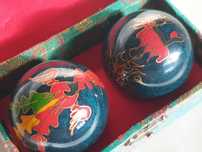 Bolas chinesas Dragão antigas com caixa original